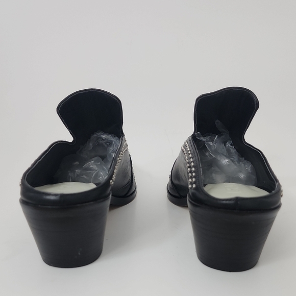 1.State Lon Black Genuine Leather Studded Mules Size 6 - Picture 4 of 8